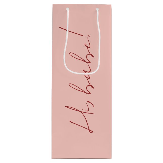 Bolsa Para Vino Mensaje de escritura roja al Día de las Galentinas (Anverso)