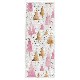 Bolsa Para Vino Merry Christmas Gold Pink Tree