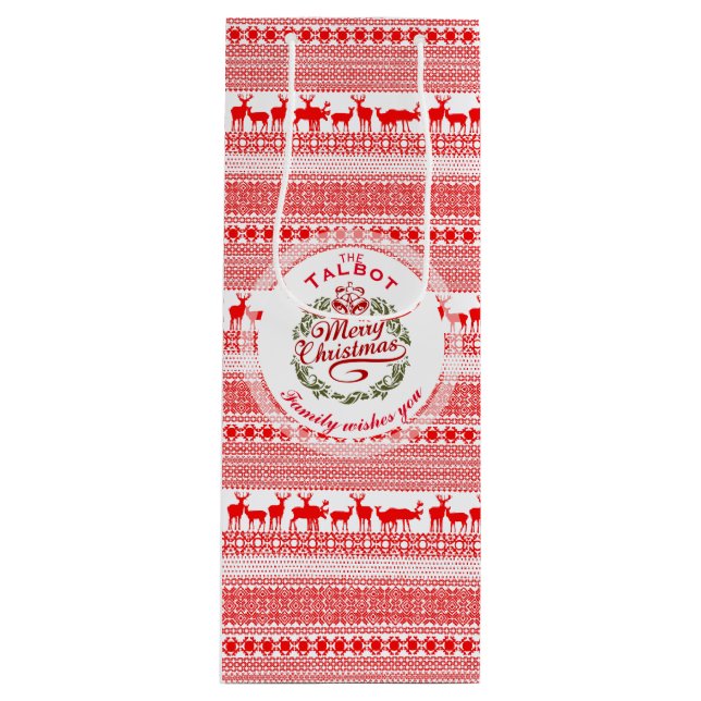 Bolsa Para Vino MERRY CHRISTMAS Regalo de vino tradicional persona (Anverso)