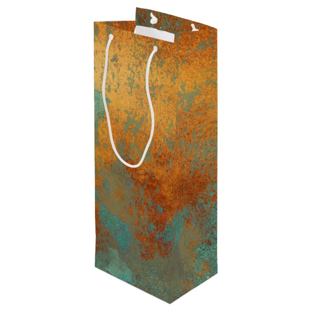 Bolsa Para Vino Metálico de moda Rich Copper Patina (Angulo reverso)