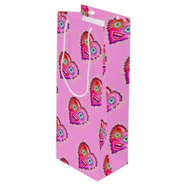 BOLSA PARA VINO MI CORAZÓN SE ACERCARÁ (Angulo Anverso)