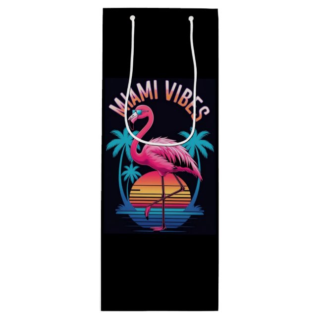Bolsa Para Vino Miami Vibes Summer Flamingo Design-63454 (Anverso)