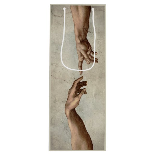Bolsa Para Vino Michaelangelo manos creación adam dios (Anverso)