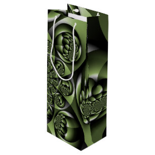 Bolsa Para Vino Mini Esferas del bosque verde blanco