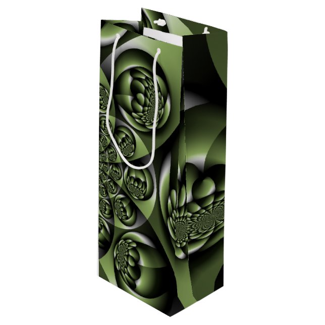 Bolsa Para Vino Mini Esferas del bosque verde blanco (Angulo Anverso)