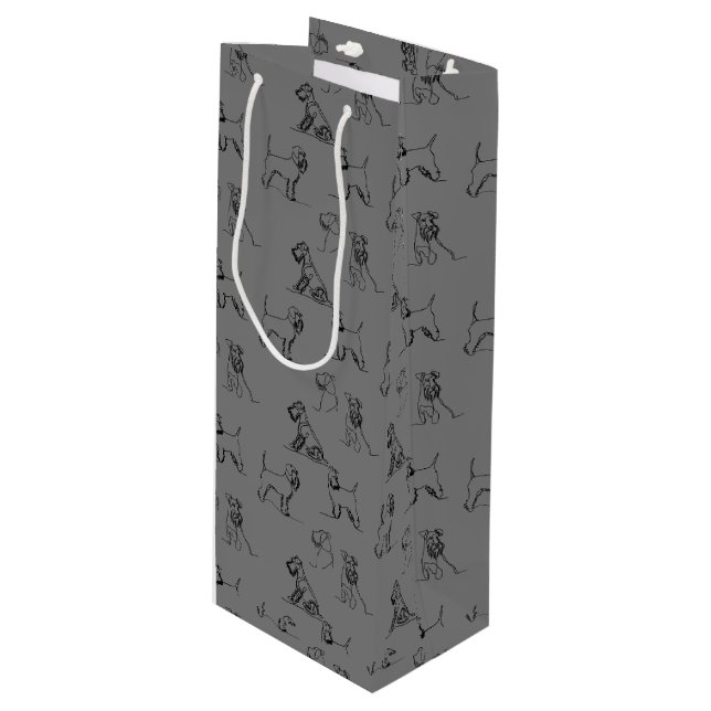 Bolsa Para Vino Miniature Schnauzer Gris (Angulo Anverso)
