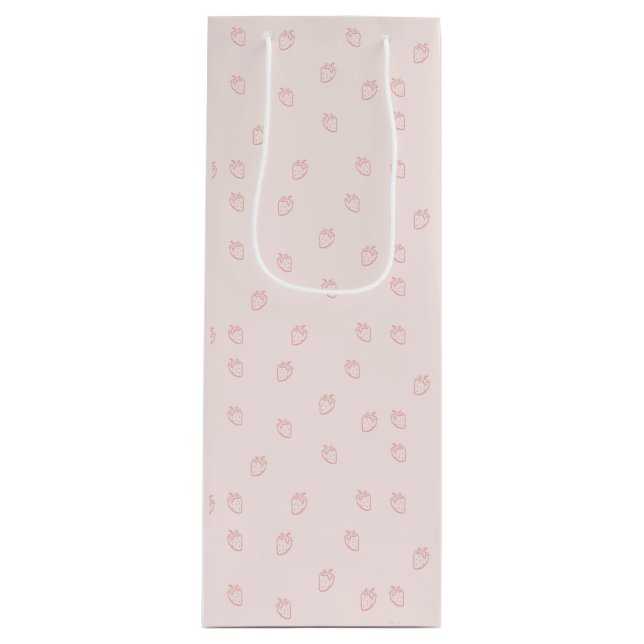 Bolsa Para Vino Minimalismo de Fresa (Anverso)