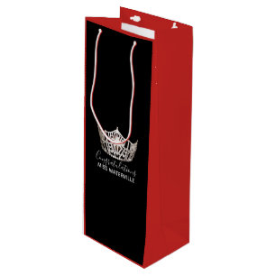 Bolsa Para Vino Miss America Silver Crown 2 tonos rojo regalo de b