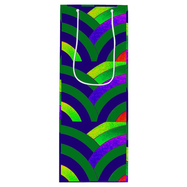 Bolsa Para Vino moda chevrons de diseño contemporáneo (Anverso)