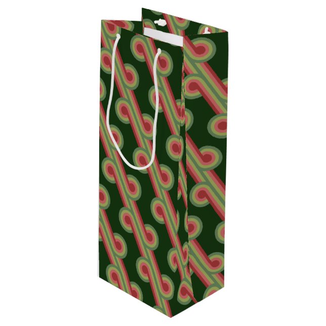 Bolsa Para Vino Moda Retro Funky Abstract Waves Art Pattern (Angulo Anverso)