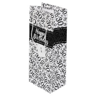 Bolsa Para Vino Modelo blanco y negro del número del trigésimo