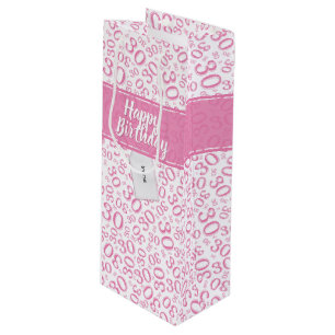 Bolsa Para Vino Modelo rosado y blanco del trigésimo cumpleaños