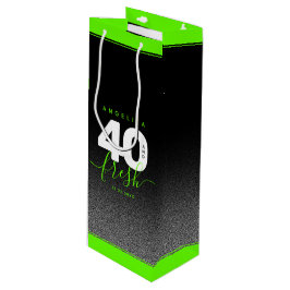 Bolsa Para Vino Moderna Girly verde brillante 40 y fresco