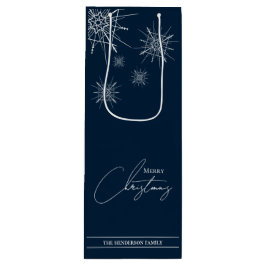 Bolsa Para Vino Moderno | Copos de nieve geométricos | NAVIDADES P