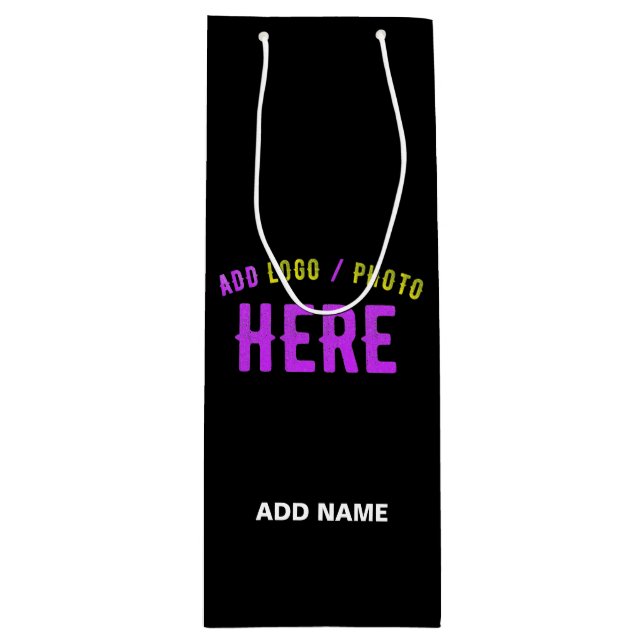 BOLSA PARA VINO MODERNO ESTILIZADO PERSONALIZABLE NEGRO MARCADO VE (Anverso)