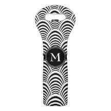 Moderno Jazz Age Elegant Monogam Blanco y Negro