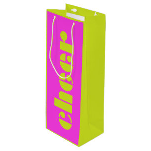 Bolsa Para Vino Moderno y alegre fucsia rosa y verde claro