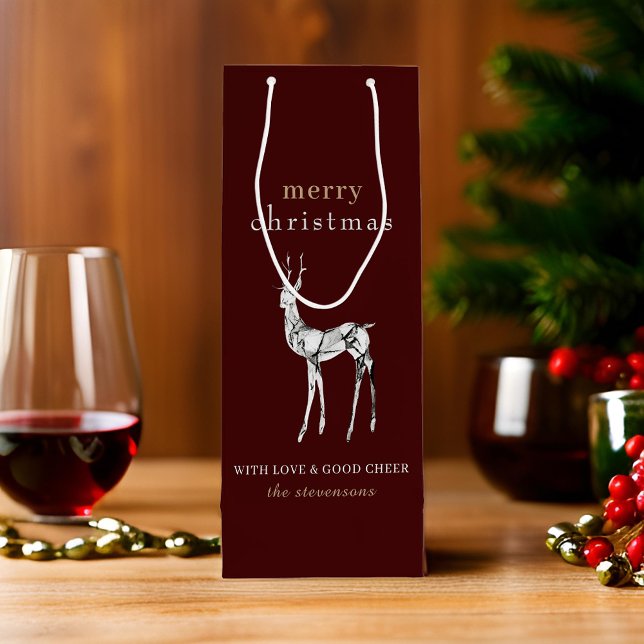 Bolsa Para Vino Moderno y simple moro Navidad Cristal Reindeer (Subido por el creador)