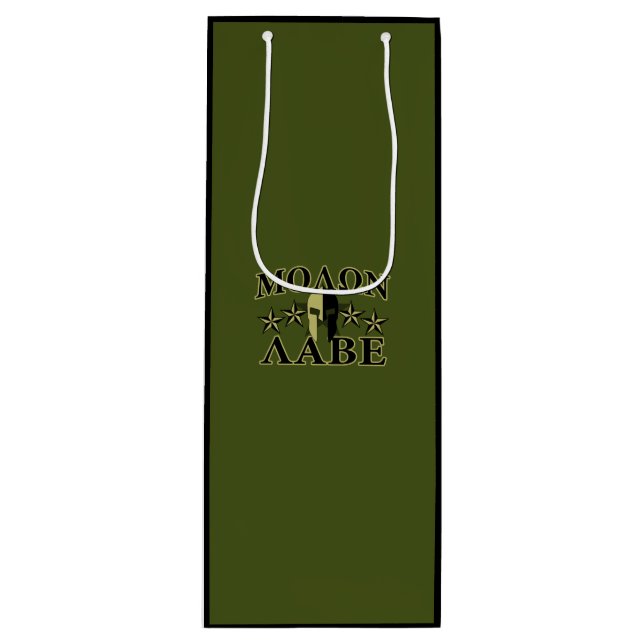 Bolsa Para Vino Molon Labe Spartan Helmet 5 estrellas (Anverso)