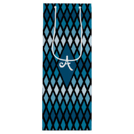 Bolsa Para Vino Monograma azul de naranja