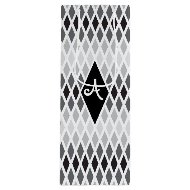 Bolsa Para Vino Monograma de diamantes de plata (Anverso)