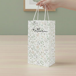 Bolsa Para Vino Monograma de nombre boho de flor silvestre