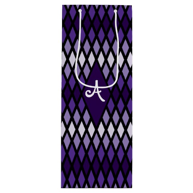 Bolsa Para Vino Monograma violeta de diamante ómbre (Anverso)