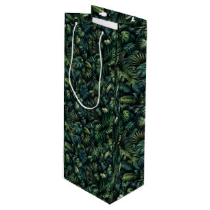 Bolsa Para Vino Monstera Tropical Botánico Verde Jungla 