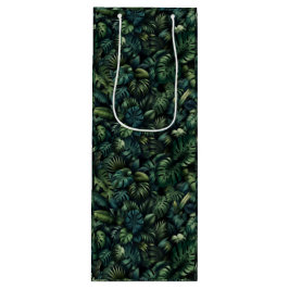 Bolsa Para Vino Monstera Tropical Botánico Verde Jungla 