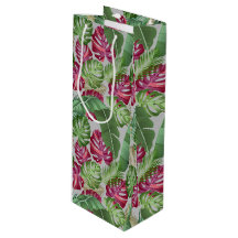 Monstera tropical y hojas de palma