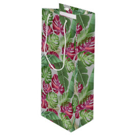 Bolsa Para Vino Monstera tropical y hojas de palma