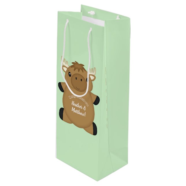 Bolsa Para Vino Moose Baby Shower (Angulo Anverso)
