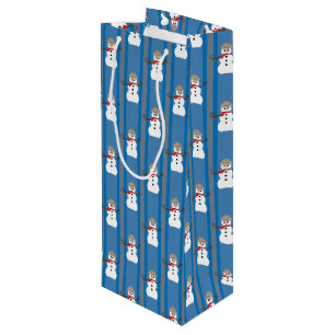 Bolsa Para Vino Muñeco de Nieve Detective Divertido y Elegante