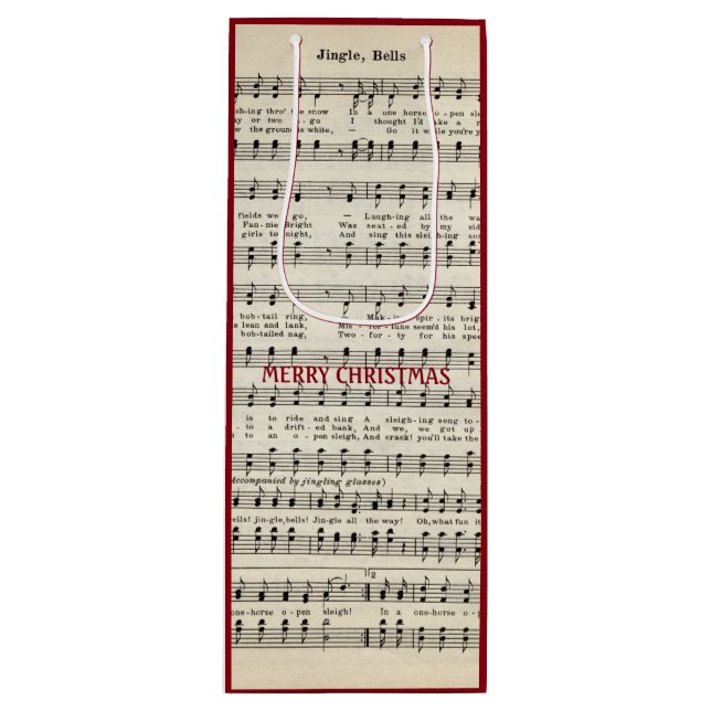 Bolsa Para Vino Música navidad, jingle Bells Gift Bag (Anverso)