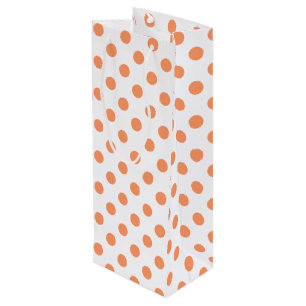 Bolsa Para Vino Naranja de mandarina Polka puntos círculos