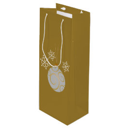 Bolsa Para Vino Navidad blanco chuchería y copos de nieve