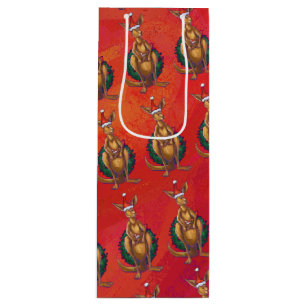 Bolsa Para Vino Navidad del canguro en rojo
