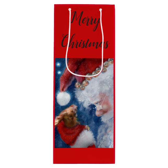 Bolsa Para Vino Navidad del orangután de Santa (Anverso)