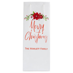 Bolsa Para Vino Navidad Feliz Personalizada