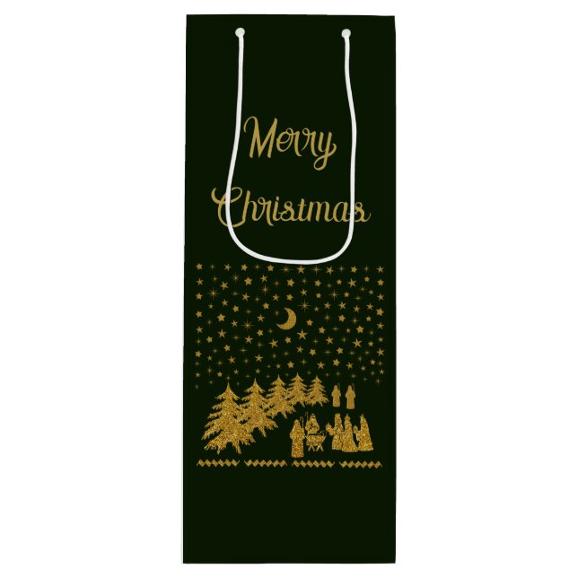 Bolsa Para Vino Navidad Religiosa, Nacimiento de Jesús (Anverso)