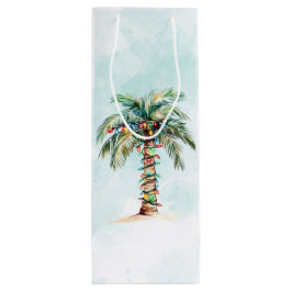 Bolsa Para Vino Navidad Simple de Playa con Palmeras