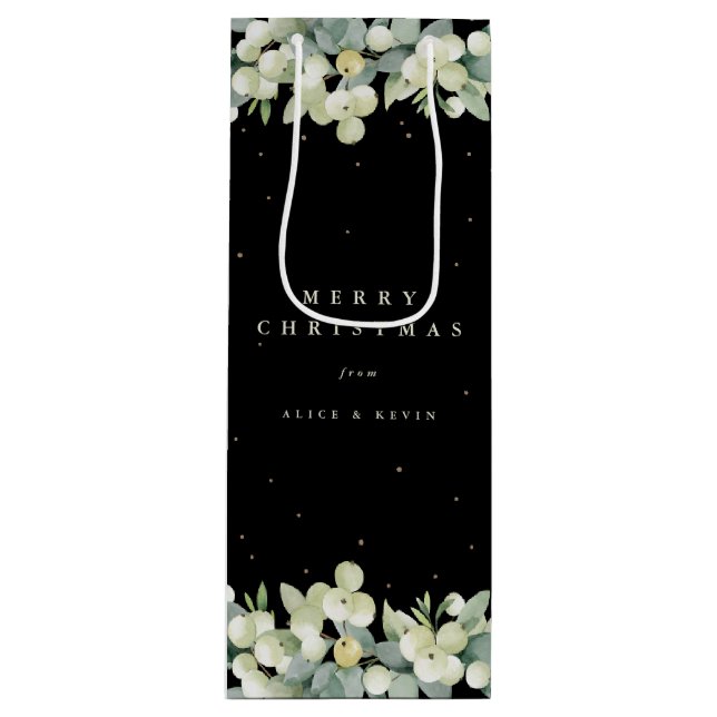 Bolsa Para Vino Navidades Black Snowberry+Eucalyptus (Anverso)