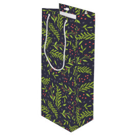 Bolsa Para Vino Navidades Cypress Snowflakes Berries Flores rojas