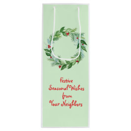 Bolsa Para Vino Navidades de acuarela pintados a mano