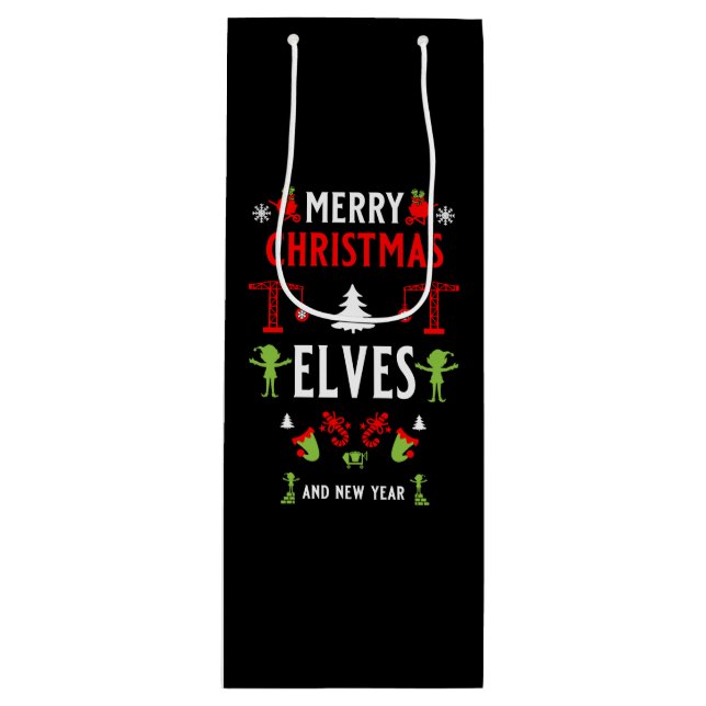 Bolsa Para Vino Navidades de construcción feos (Anverso)