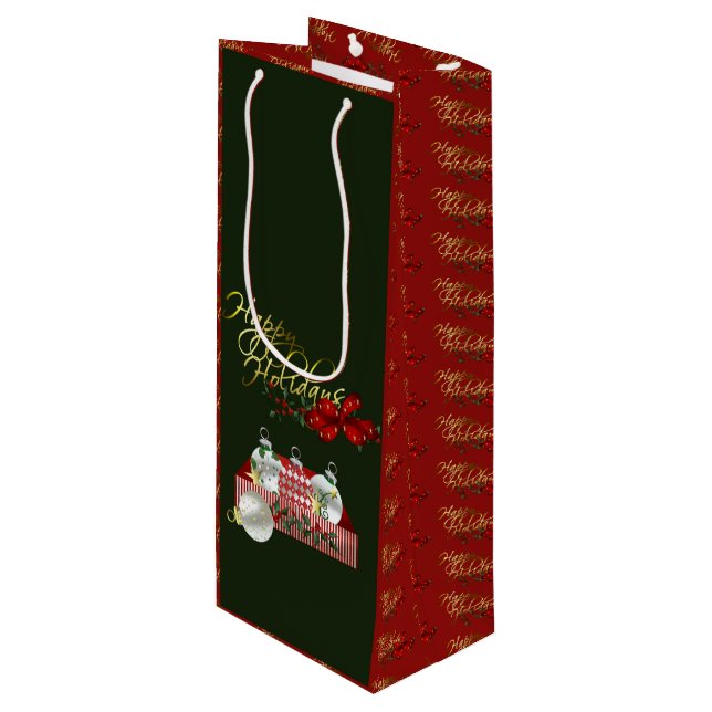 Bolsa Para Vino Navidades de Felices Fiestas (Angulo Anverso)