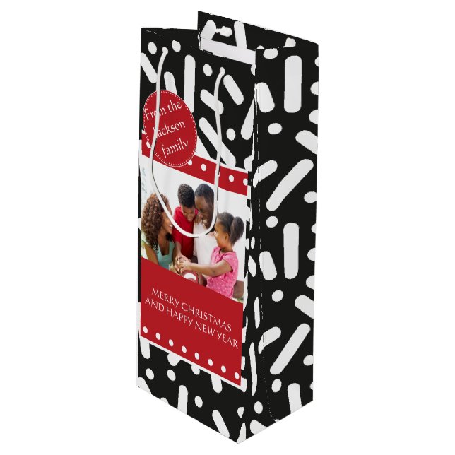 Bolsa Para Vino Navidades de nieve estatizados y regalos (Angulo Anverso)