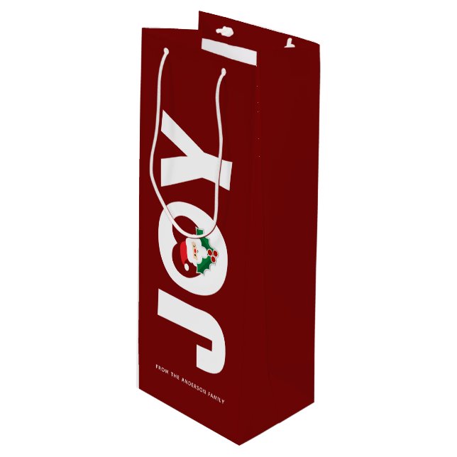 Bolsa Para Vino Navidades de Santa y Holly Berries disfrutan de la (Angulo Anverso)
