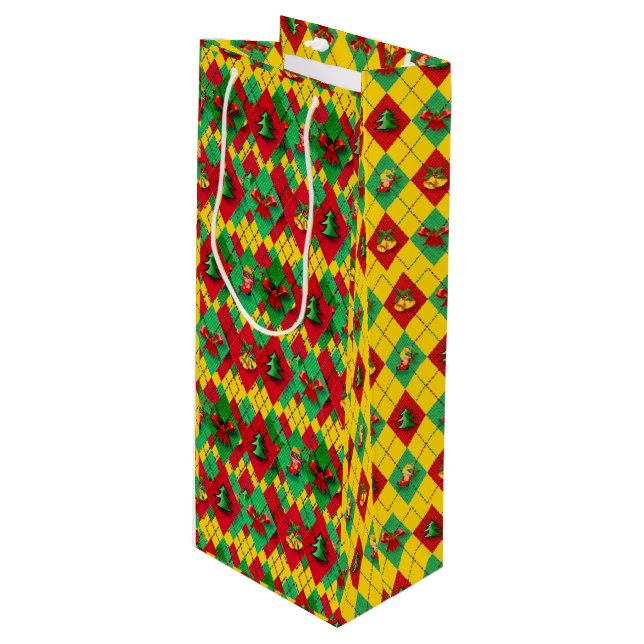 Bolsa Para Vino Navidades de vino de vacaciones espíritu de Año Nu (Angulo Anverso)