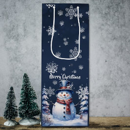 Bolsa Para Vino Navidades de Winter Forest Snowman